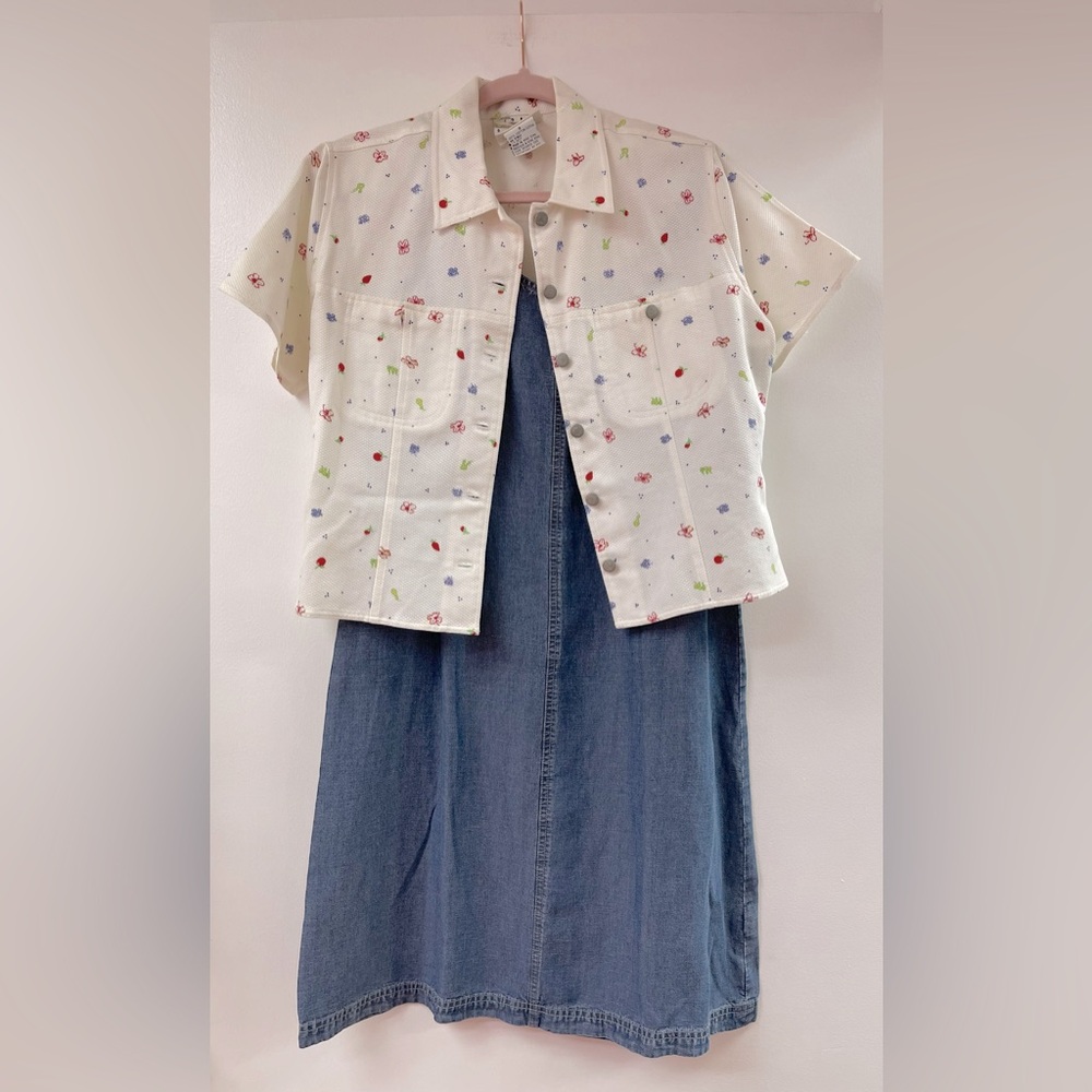 Sigrid Olsen vintage denim dress 10 and jacket 8 set